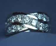 Ring with pave-set diamonds